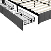 4ft6 Double Bed Frame Upholstered Platform Bed with 4 Storage Drawers Grey Bed