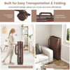 Portable Folding Guest Bed Adjustable Single Sleeper Bed w/ Mattress & Wheels
