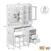 Dressing Table With 5 Drawers LED Mirror Makeup Desk Vanity Table Bedroom White