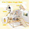 Kids 3-in-1 Foldable Wooden Climbing Toys w/Adjustable Swing Natural