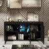 Modern 145cm TV Unit Cabinet | Black High Gloss Doors | TV Stand with Free LED
