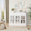 Sideboard Kitchen Cupboard Buffet Cabinet 3 Door 2 Drawer Unit White Glass 120cm