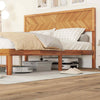 Single Size Bed Frame Acacia Wood Platform Bed w/ Headboard Caramel