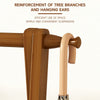 Wooden Clothes Rail Garment Hanging Rack Coat Display Stand With 2 Layer Shelves