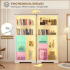 71" Display Cabinet with Glass Doors, Modern Curio Cabinet with 3 Color Lights