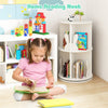 Round Spinning Corner Bookcase Kids Rotating Bookshelf White