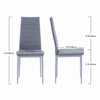 4x Grey Faux Leather Dining Chairs&Round Tempered Glass Golden Legs Dining Table