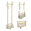 Rolling Coat Rack & Basket Storage Metal Hall Tree Hallway Clothes Stand Trolley