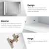 Bathroom Mirror Cabinet With LED Touch Switch Staorage Wall Mounted 2 Door