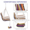 Outdoor Hammock Hanging Rope w/ Footrest Armrest Yard Patio Swing Seat