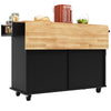 Rolling Kitchen Island W/Drop Leaf Countertop Storage Cabinet Trolley 4 Doors