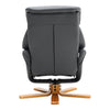 PU Leather Swivel Recliner Armchair with Footstool and Adjustable Backrest Grey