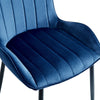 2pcs Dining Chairs Set Velvet Upholstered Seat Back Metal Legs Reception Chair