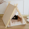 Folding Pets Teepee Tent Cat Dog Puppy Sleep Bed Tipi Play House Kennel Cushion