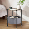 End Table with Fabric Storage Basket Side Tables Small Bedside Table Nightstand