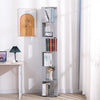 Rotatable 6 Tier Slim Corner Cabinet Bookcase Bookshelf Living Room Bedroom Grey
