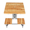 NEW! Luxury Portable Wooden Folding Outdoor Picnic Table and Bench Set 4 Seats