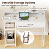 COSTWAY Computer Desk Writing Work Study Desk with Power Outlets-White