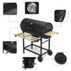 Heavy Duty Large Charcoal Barrel BBQ Grill Garden Barbecue Mini Smoker W/Wheels