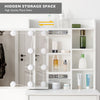 Dressing Table Makeup Vanity White with Sliding Mirror LED Lights Drawer & Stool