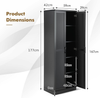 Storage Cabinet Wooden Tall Pantry Cupboard 2 Door Shelves Freestanding Black
