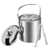 Ice Bucket 1.2L Large Stainless Steel Insutaled Double Wall With Lid & Tong