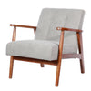 Vintage Upholstered Fabric Armchair with Button Lounge Chair Solid Wooden Frame