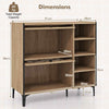 Freestanding Shoe Organizer Shoe Storage Cabinet-Oak
