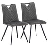 2Pcs Dining Chairs Velvet / Faux Leather Seat Metal Legs Dining room Chair