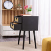 Wood Rattan Woven Bedside Table 2 Drawer Nightstand Cabinet Bedroom Furniture