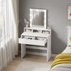 Bedroom Modern Dressing Table Vanity Desk With Drawers Shelves LED Mirror White