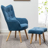 Occasional Velvet Armchair Cuddle Buttoned Wing Back Chair Sofa Stool Footrest