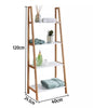4 Tier Ladder Bookcase Bamboo Storage Shelving Unit Plant Rack Display Stand