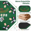 Anti-Slip Blackjack Board Game Mat 120CM 8-Player Foldable Poker Table Top-Green