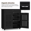 Shoe Cabinet Wooden Shoe Storage Cabinet Organizer 4-Tier Shoes Rack White