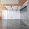 Walk In Black Grid Shower Enclosure Wet Room Screen 8mm Glass Panel 900x1850mm