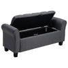 Linen Fabric Ottoman Stool Scroll Ends Bench Storage Box Side Chair Chaise Seat