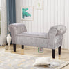 Velvet Bed End Window Seat Ottoman Bench Pouffe Stool Chair Living Bedroom Grey