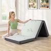 Tri Folding Foam Mattress Portable Floor Foam Mattress Topper w/ Bamboo Fiber