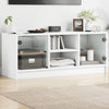 CIADAZ TV Cabinet with Glass Doors White 102x37x42 , Tv Unit, Tv Stand I3U8