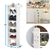 7 Tier Wooden Shoe Rack Tall Storage Shelf Unit Cabinet Footwear Stand Organiser