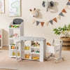 Convertible Wooden Play Store with Shopping Cart & Chalkboard-White