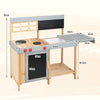 Outdoor Kid's Mud Kitchen Set Wooden Kid's Play Kitchen w/ Water Box