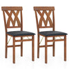 Folding Wooden Dining Chair Set of 2 Kitchen Armless Chairs Walnut