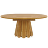 Extendable Dining Table 118-158x118x76cm Oval Kitchen Table, MDF Metal Base