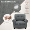 Tufted Upholstered Living Room Chair Reading Armchair w/ Removable Back Cushion