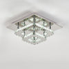 36W Modern Crystal LED Ceiling Light Minimalist Square Pendant Chandelier Lamp