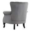 Grey Chesterfield Wing Back Armchair Queen Anne High Back Fireside Winged Chair