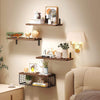 4Pcs Wooden Floating Shelves Wall Mounted Display Unit Shelf Storage Rack Decor