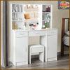 Dressing Table With Drawers Mirror Stool Set Makeup Desk Vanity Table + 10 Bulbs